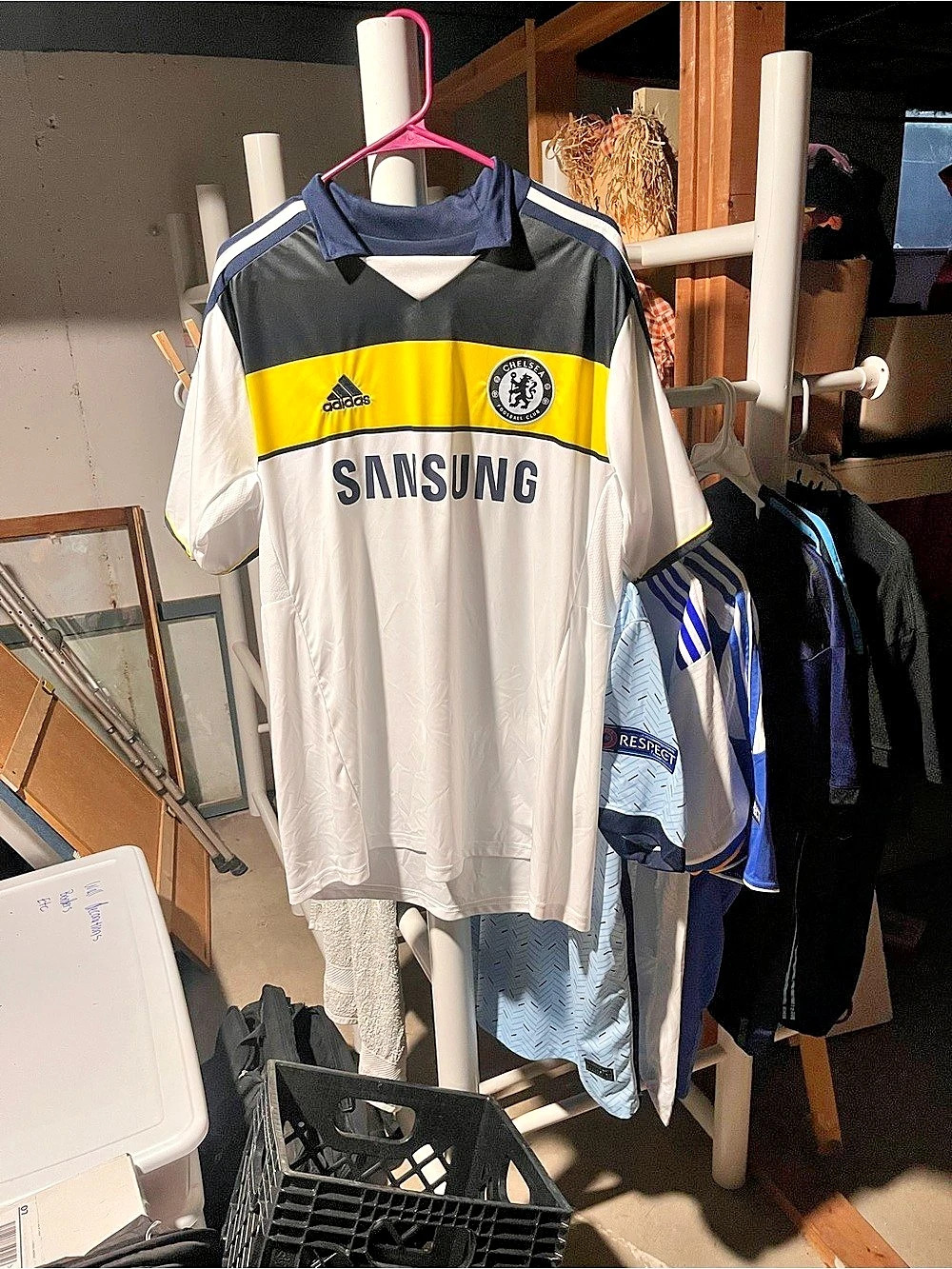 adidas 2008-2009 REPLICA Chelsea FC Third Jersey Soccer Shirt White & Black size
